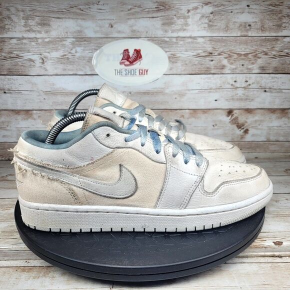 Jordan 1 Low Se Canvas Iris Whisper Sail Sneakers Women's Size 9.5 Walking Shoes - Picture 1 of 14